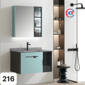 Bộ tủ chậu âm bàn đá , gương led KT LV3916