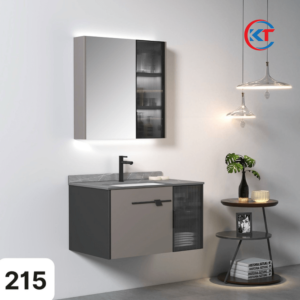 Bộ tủ, chậu âm, bàn đá, gương mã KT LV3915