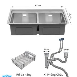 Chậu cân đôi kích thước 82x45