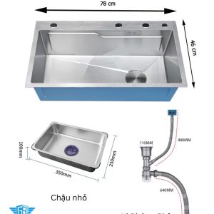 Chậu đơn kích thước 78x46