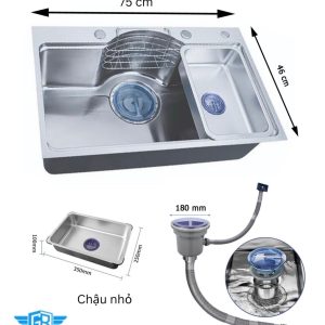 Chậu đơn bán nguyệt kích thước 75x46