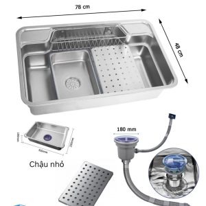 Chậu đơn bán nguyệt kích thước 78x48